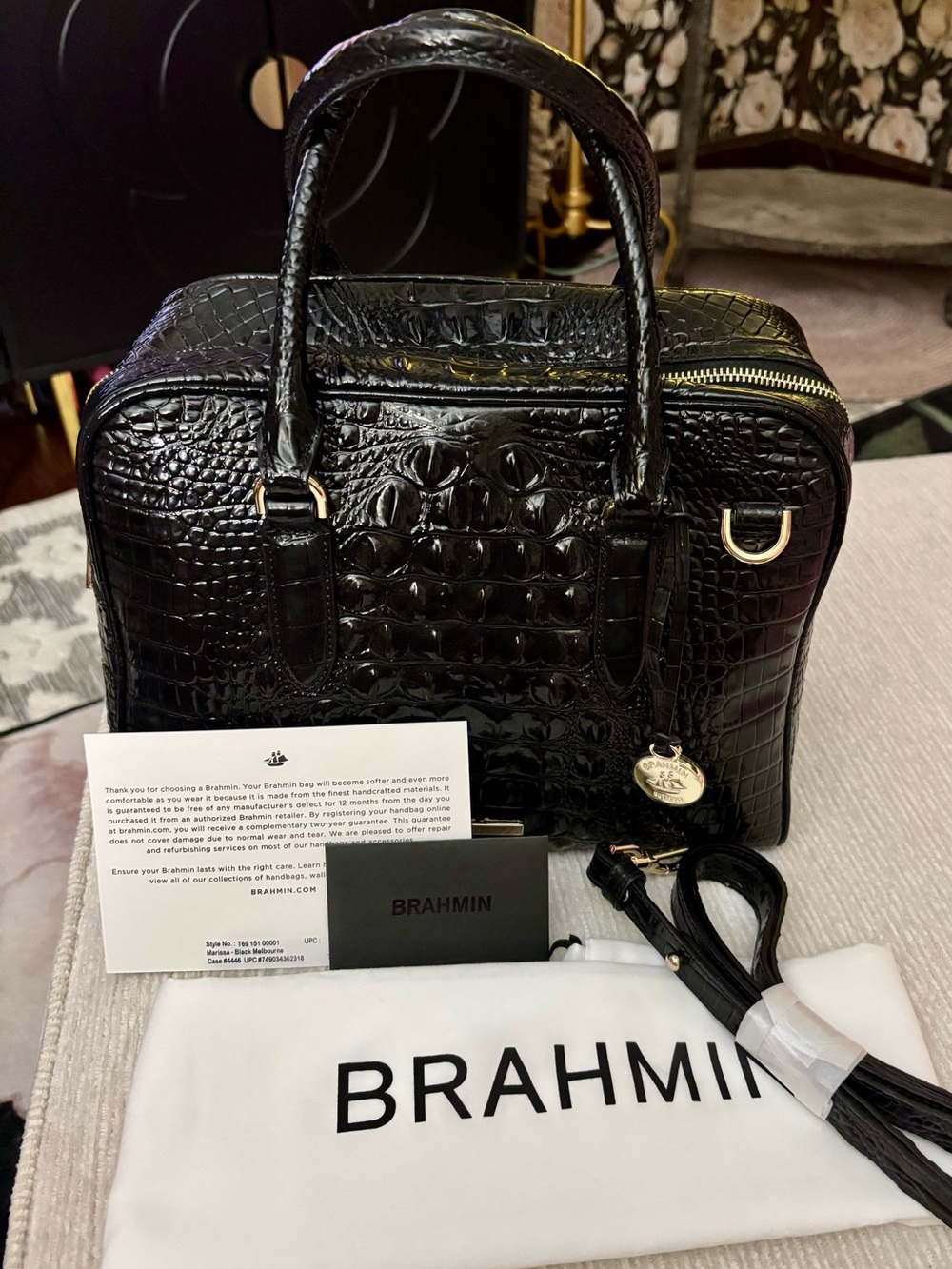 Brahmin Marissa Satchel in Black Melbourne NWT
